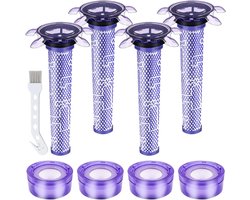 Kit de filtres de rechange pour Dyson V8 : 4 post-filtres HEPA, 4 pré-filtres Star et brosse de nettoyage pour une qualité d'air optimale et l'élimination de la poussière