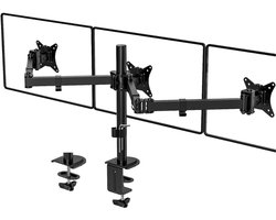 RUX® Monitorarm 3 schermen - Muurbeugel - Triple Beeldschermarm Voor 17-27 inch - Muurbeugel Monitor - Monitorbeugels - Monitorbeugel 3 schermen – 7kg/ Per Arm - Zwart - 43cm x 24cm x 14cm