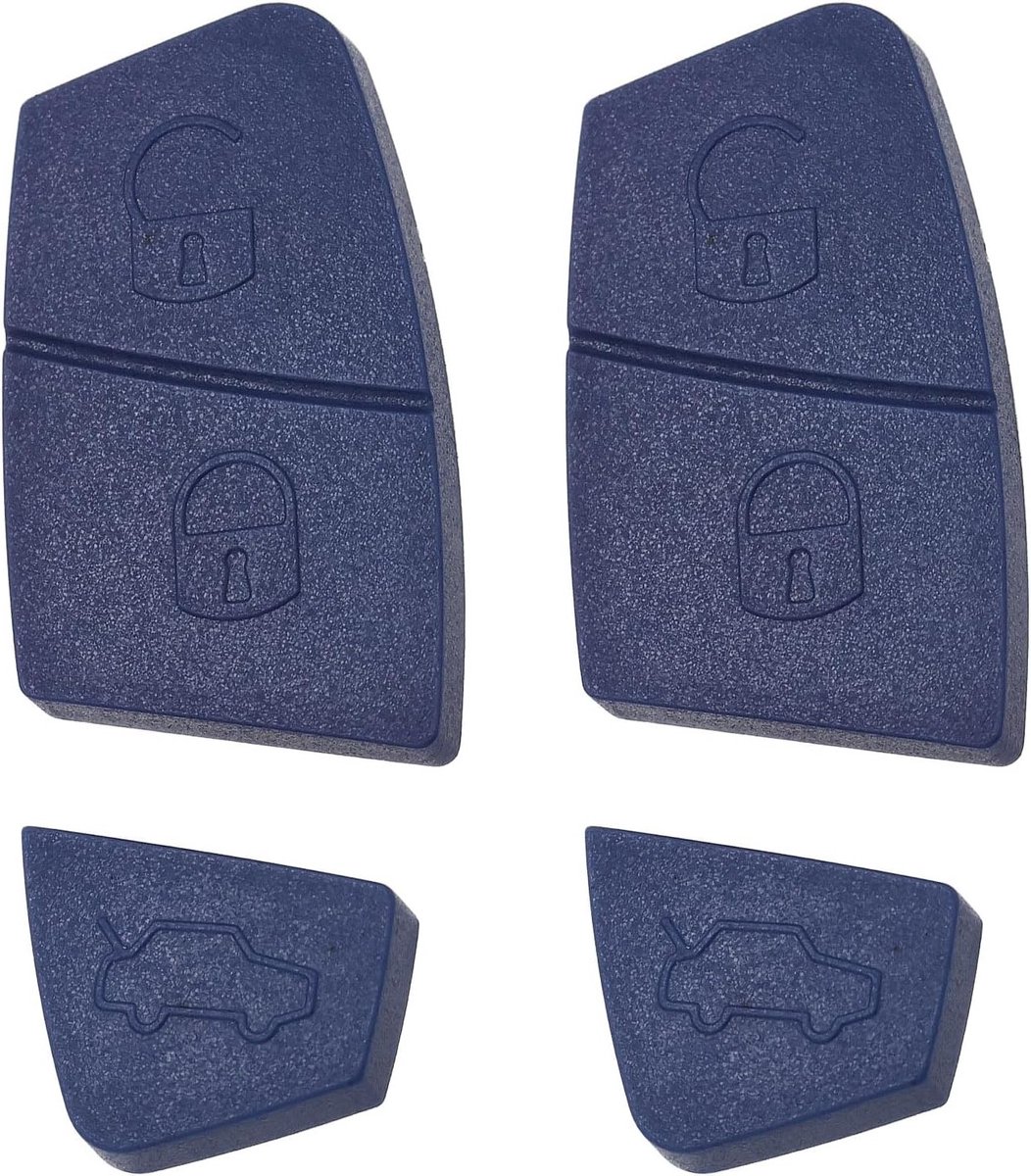 2 Stuks Rubber Pad voor 3 Knoppen Afstandsbediening Geschikt voor Fiat Punto Ducato Stilo Panda en Blauw Sleutelaccessoire