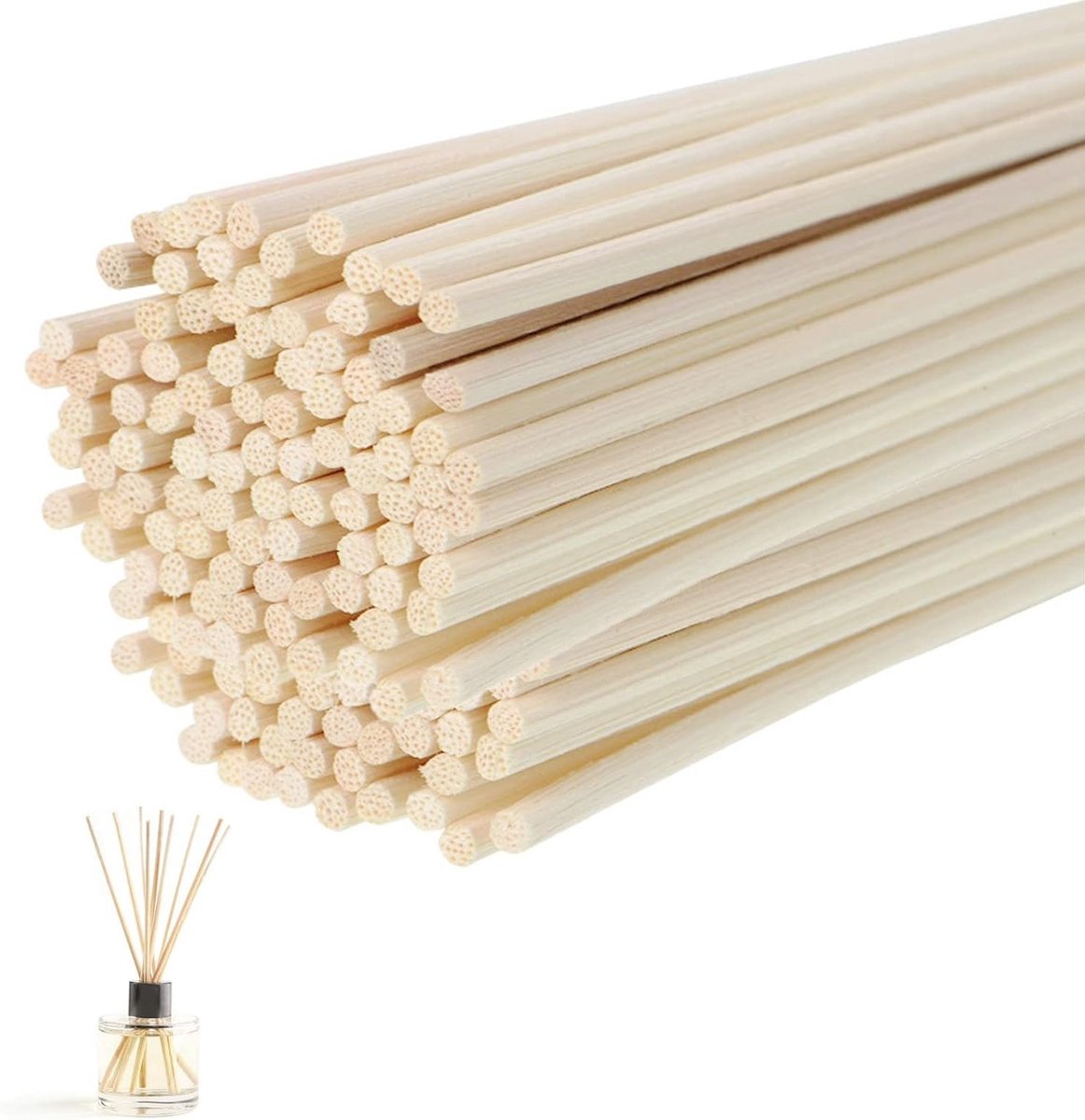 Vervangingsset van 50 geurstaafjes voor geurverspreiders, riet en houten stokken voor een heerlijke geur in huis en kantoor, 25 cm x 3 mm
