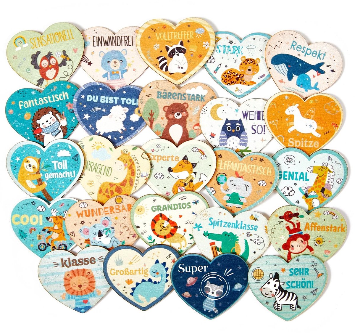 aladdien - Houten Lucky Stalker - Geluksbrenger - Hartvorm - Kleine Cadeaus - Positieve Ervaring - Geschikt voor Kinderen - 24 Stuks