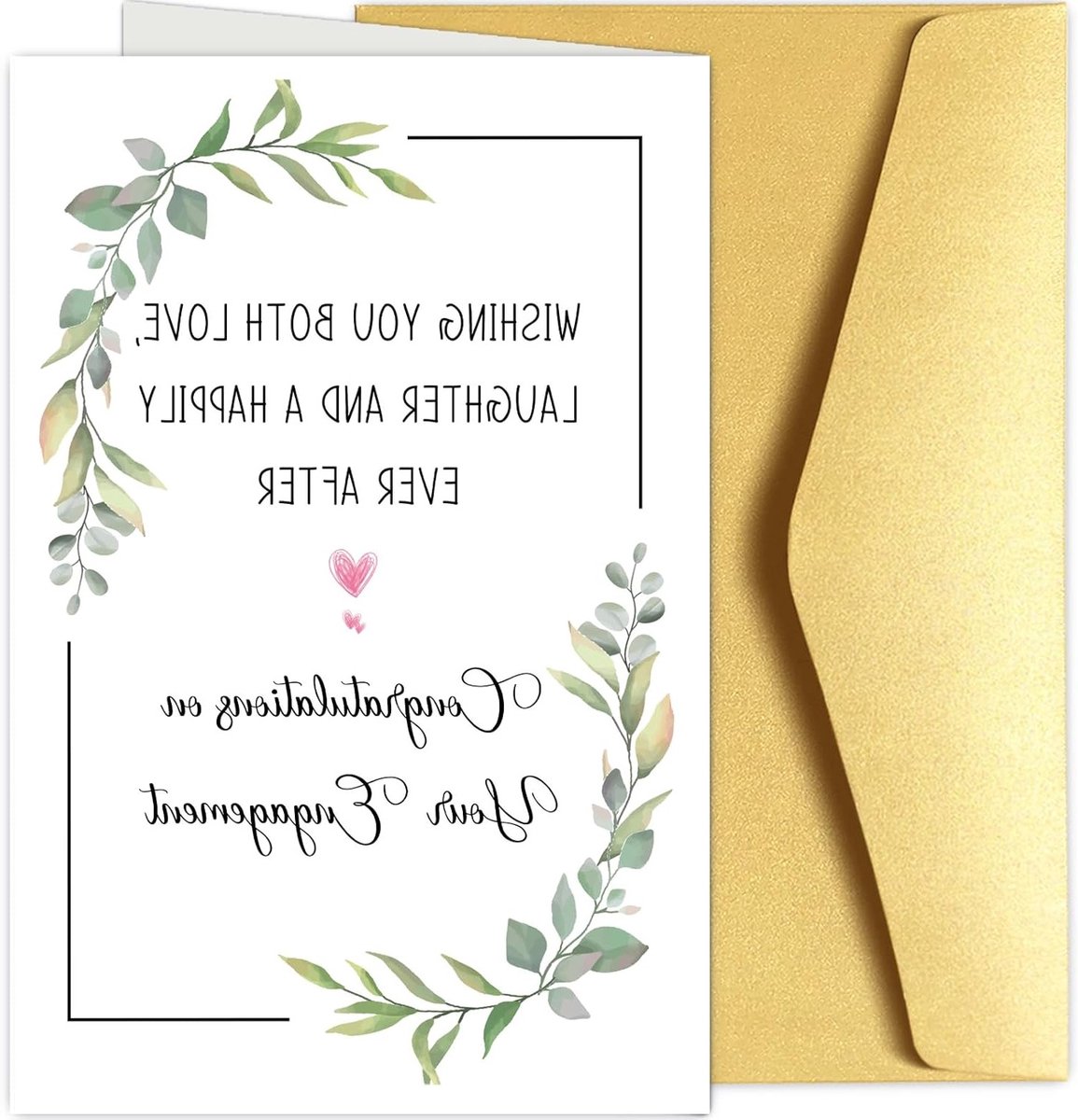 Liefdevolle kaart voor stellen - Gefeliciteerd met jullie verloving, vol geluk en samen zijn