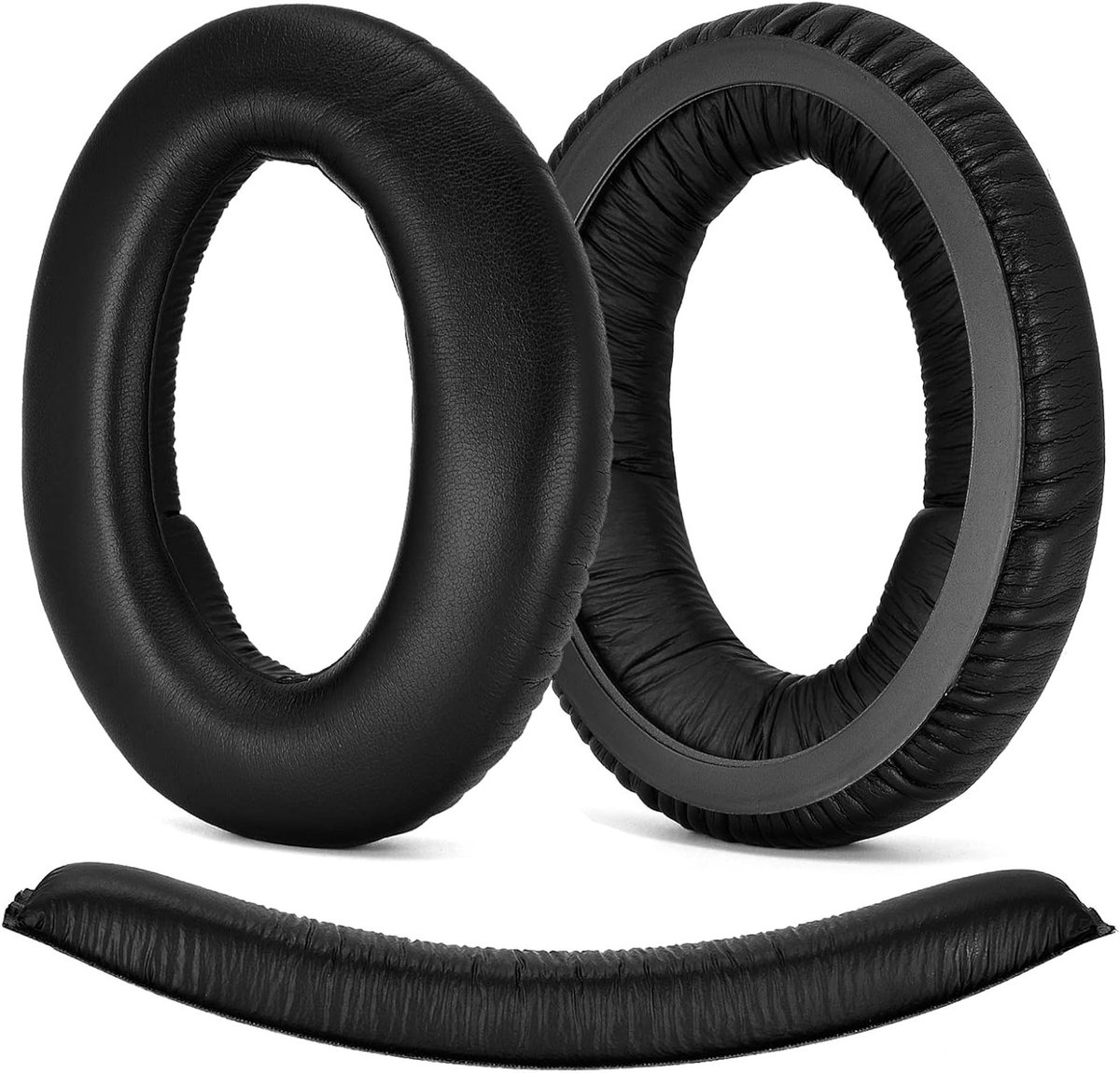 Vervangende Oorkussens en Hoofdband voor Sennheiser PC350 en HD380 Pro Hoofdtelefoons - Comfortabele Schuimrubberen Oorkussens en Hoofdband van Echte Leer