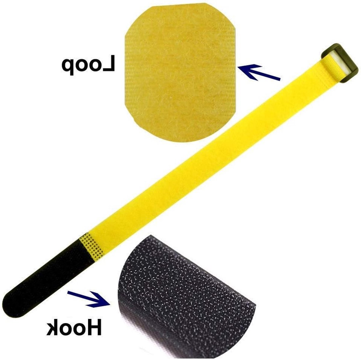 Herbruikbare Kabelbinders 20 Stuks - 30 cm Verstelbare Klemmen van Microfiber Nylon, Ideaal voor Organiseren en Bevestigen van Kabels, Geel
