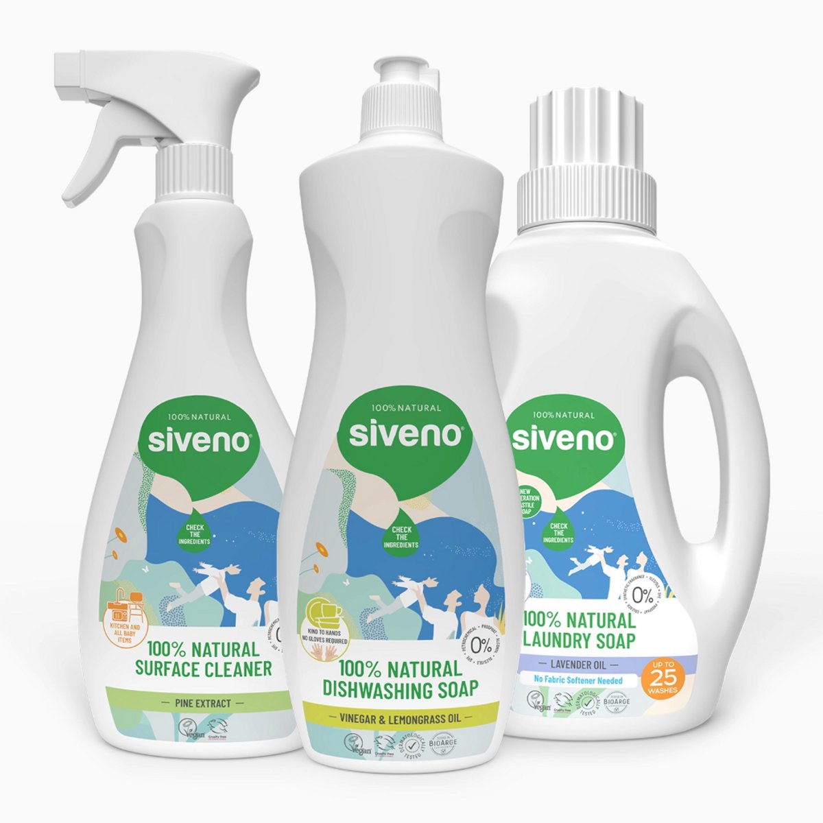 Siveno Natuurlijke Huishoudelijke Reinigingsset 3 Stuks