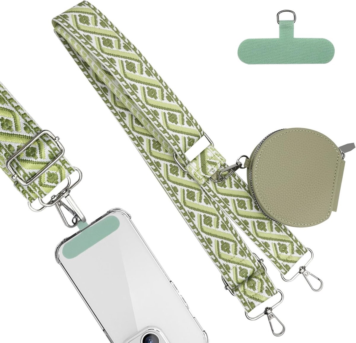 Verstelbare Telefoon Lanyard met Portemonnee voor Smartphones, Ideaal voor Handsfree Gebruik en Veiligheid