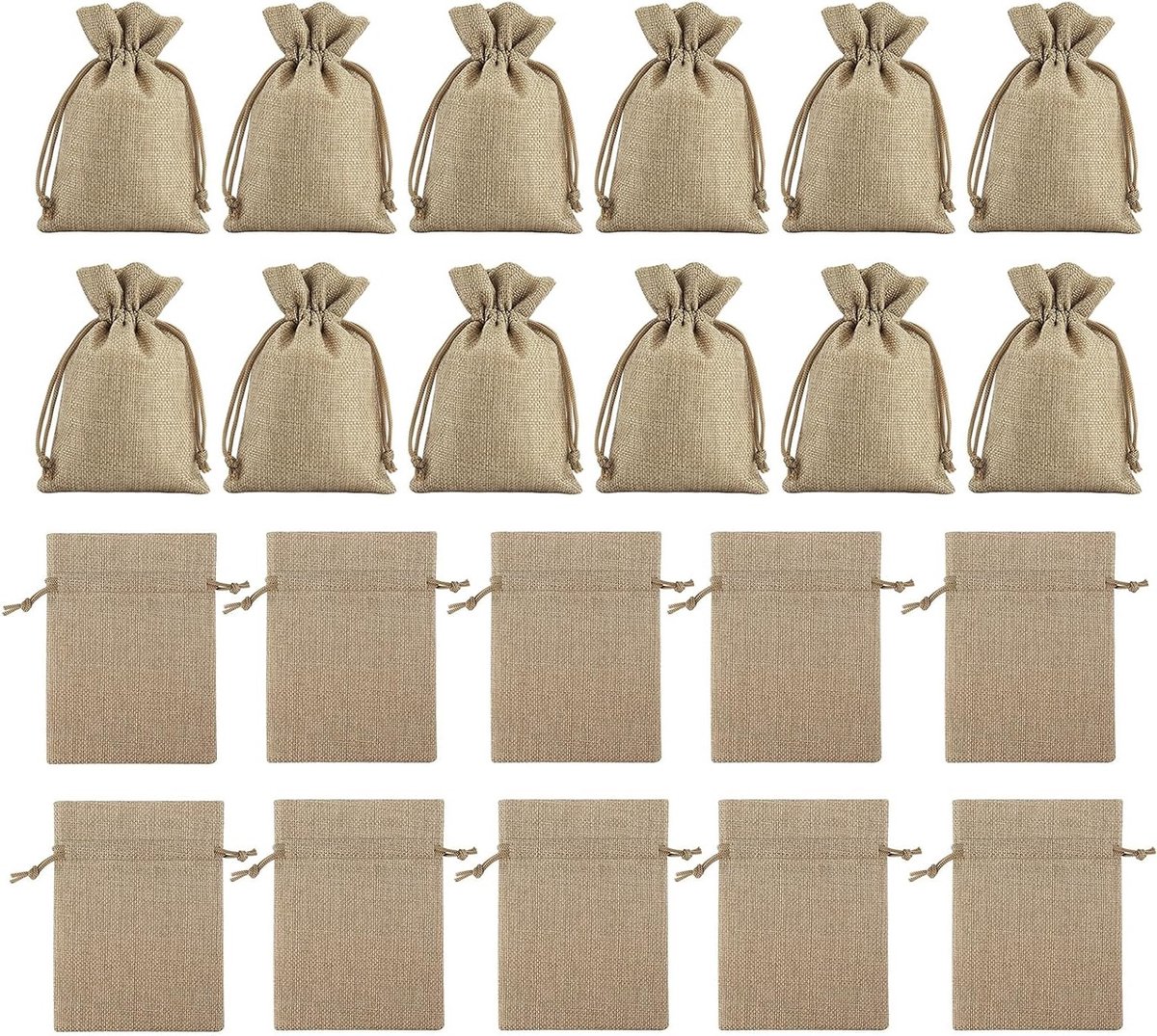 Jute Trekkoord Gift Bag, 7 x 9 cm, Linnen Tas voor Sieraden, Trouwerij, Feest en Kerstcadeaus