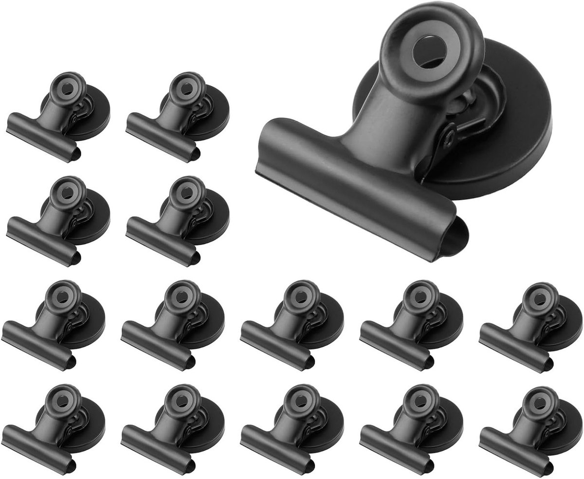 Krachtige Magnetische Clips voor Koelkast en Whiteboard - Set van 15, 30 mm, Ideaal voor Foto's en Kalender