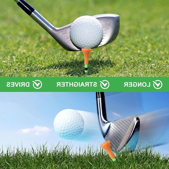 Kleurige Golf Tees van Plastic - Set van 50 Stuks voor Verbeterde Golfprestaties en Precisie van Merkloos — afbeelding 5
