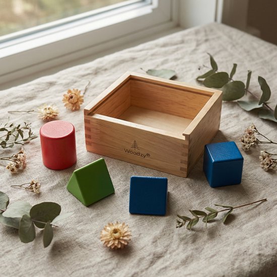 Woodzy Houten Vormenstoof 6 Delig - FSC® Gecertificeerd - Montessori Speelgoed - Educatief Speelgoed 3+ Jaar - Sorteerspel - Cadeau Kinderen — afbeelding 2