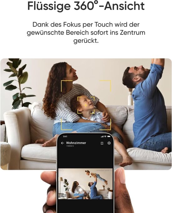 eufy Security Indoor camera E30 Zwart – Indoor Cam - Huisdiercamera met app - Petcam; 4K UHD – Pan & Tilt – AI Mens- en Huisdierdetectie – Kleurennachtzicht – Compatibel met Apple HomeKit – Tweewegcommunicatie – Lokale Opslag – Geen Abonnementskosten — afbeelding 4