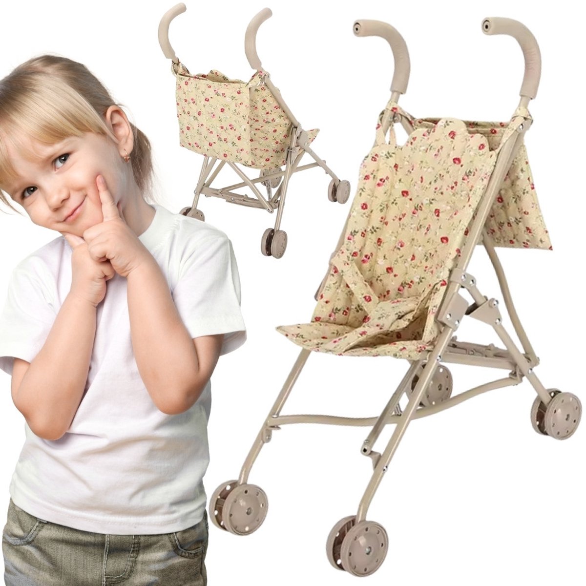 Woopie Royal Vintage Rose poppenwagen - UNI