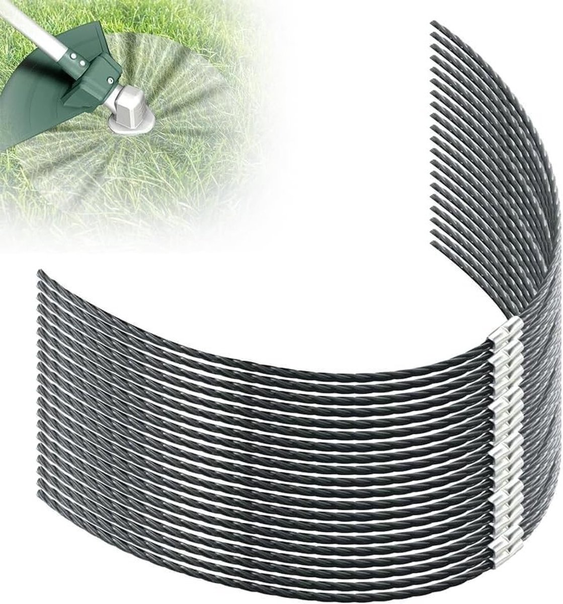 20 stuks vervangende trimmerdraad voor elektrische grasmaaiers, extra sterke snijdraad voor bosmaaiers en grastrimmers 37 cm × 3.5 mm