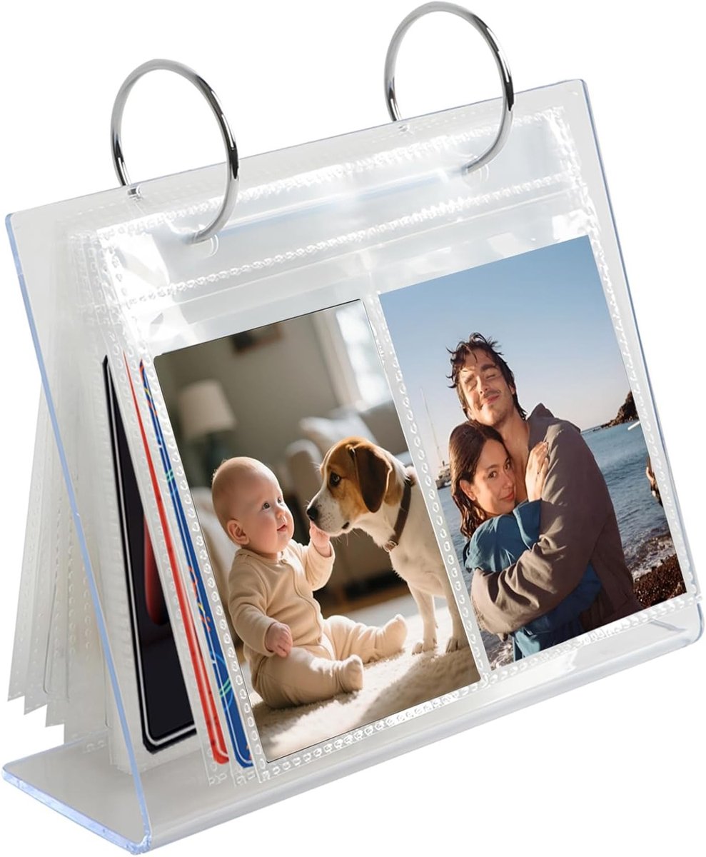 Fotoalbum met 68 Dubbelzijdige Compartimenten, Transparant Tafelalbum voor 2 x 3 Foto's, Kpop Kaarten en Postkaarten, Ideaal voor Thuis, Kantoor en Reizen