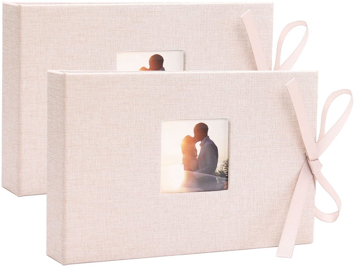 Smoakez - Fotoboek - Mini Foto Album - Beige - Postkaart Album - 52 Foto's - Geschikt voor Koppels - 2 Pack