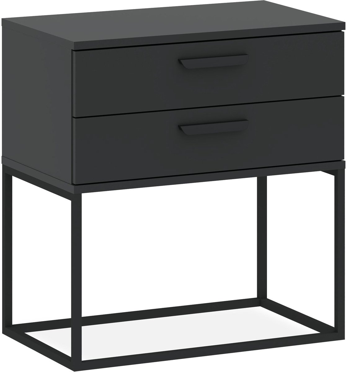 KONSIMO® RECTUS Nachtkastje - met lades - Bijzettafel - Antraciet - 60x65x39 cm