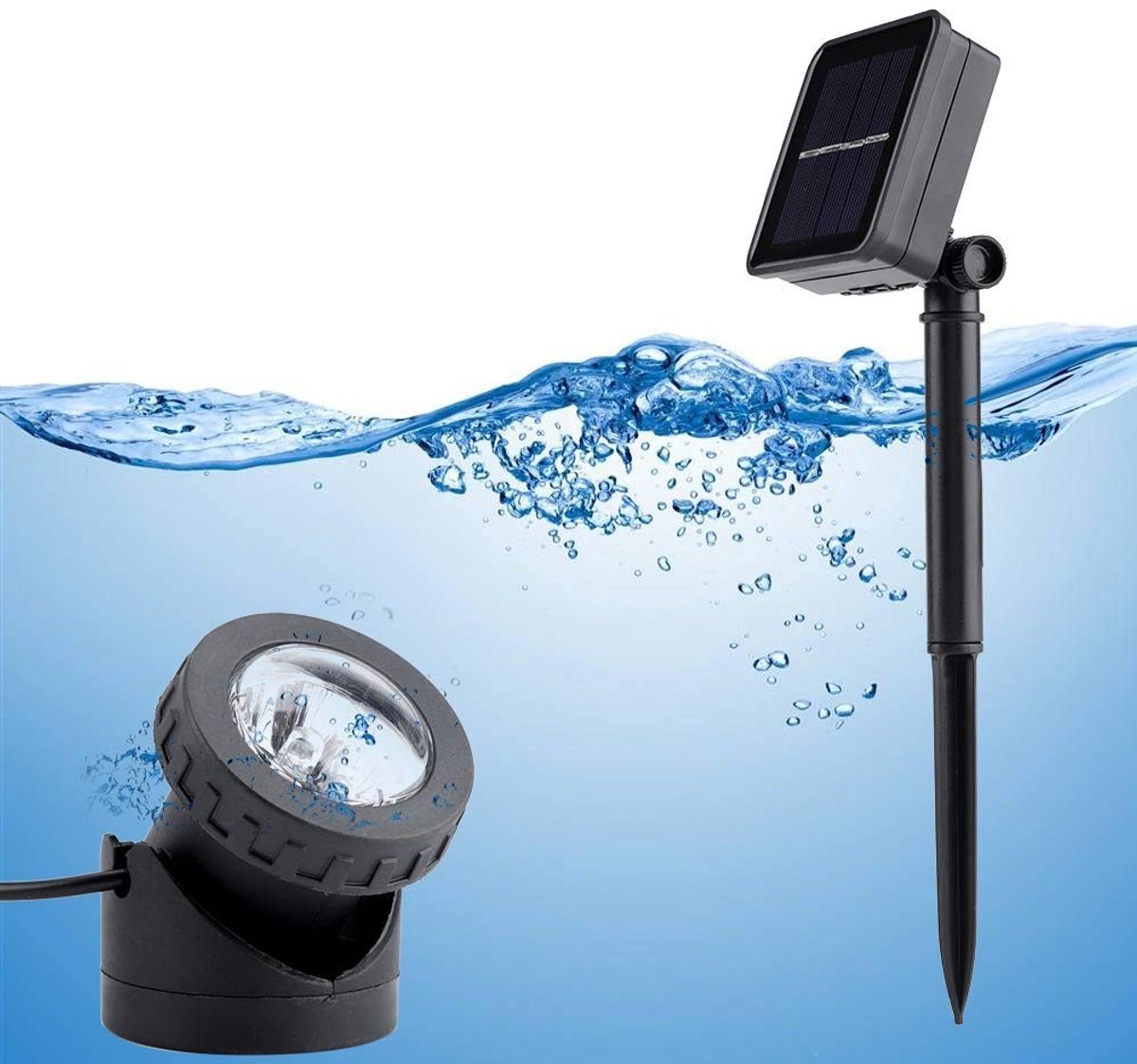 Dailygoods - Led-vijververlichting op zonne-energie - Onderwaterverlichting - IP68 waterdicht - Tuin en vijver - Energiebesparend - Voor binnenplaats