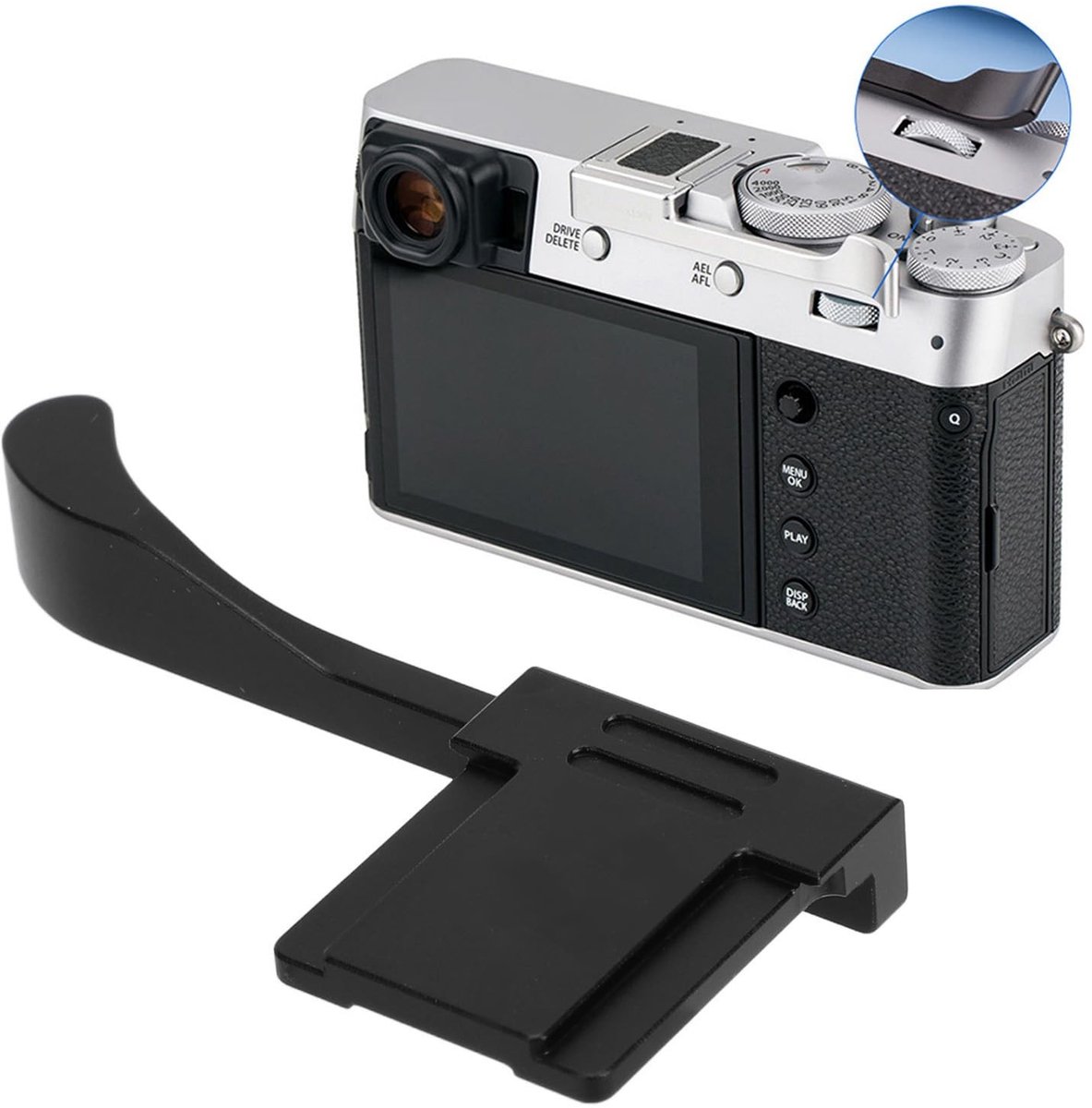 Dailygoods - Camera Duimgreep - Aluminium Duimsteun - Ergonomisch Ontwerp - Stofbescherming - Snelle Installatie - Geschikt voor X100VI X100V X100F XE