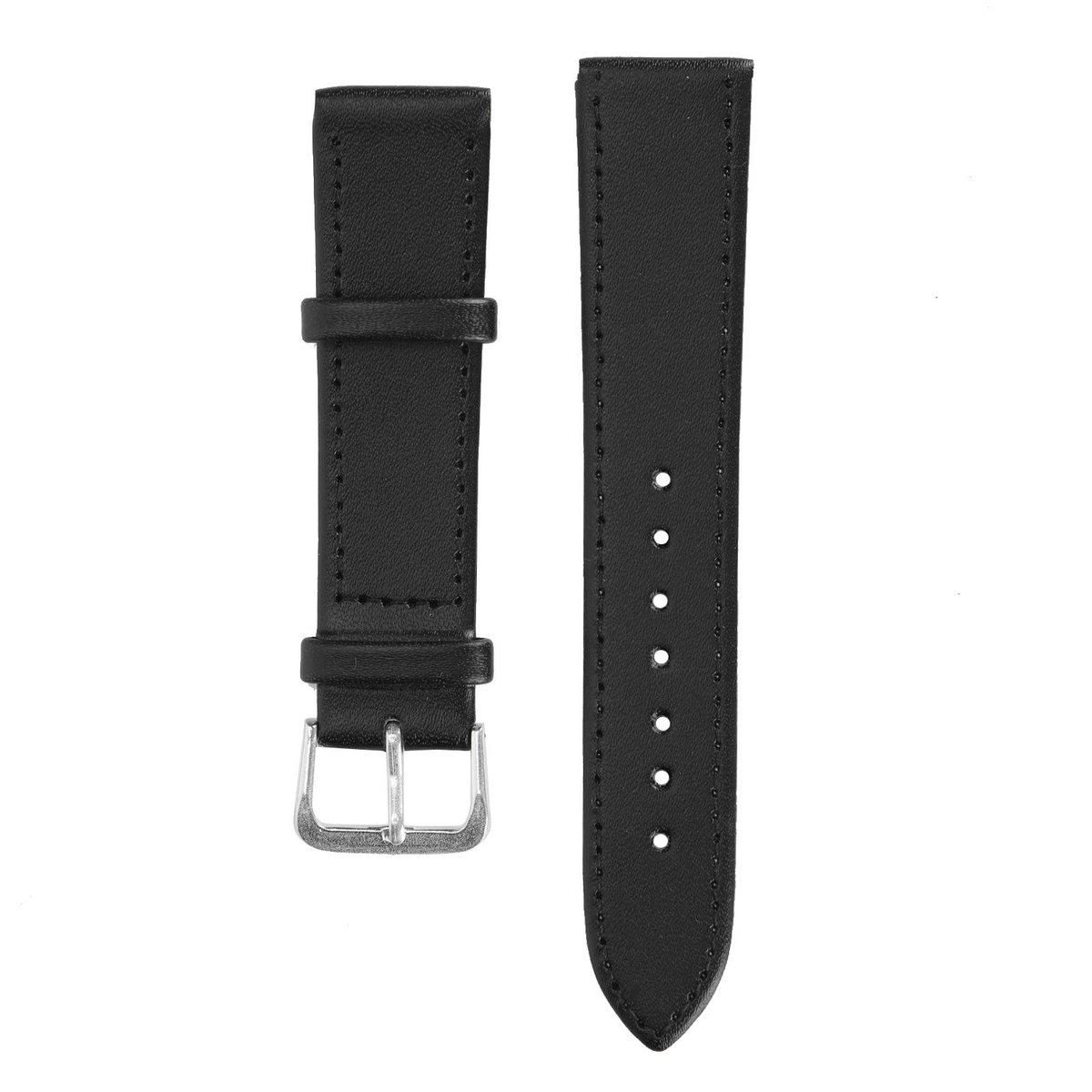Dailygoods - Horlogeband - PU-leer - Duurzaam en comfortabel - Zwart - Universeel - Vervangingsaccessoire voor horloges - Geschikt voor mannen en vrou