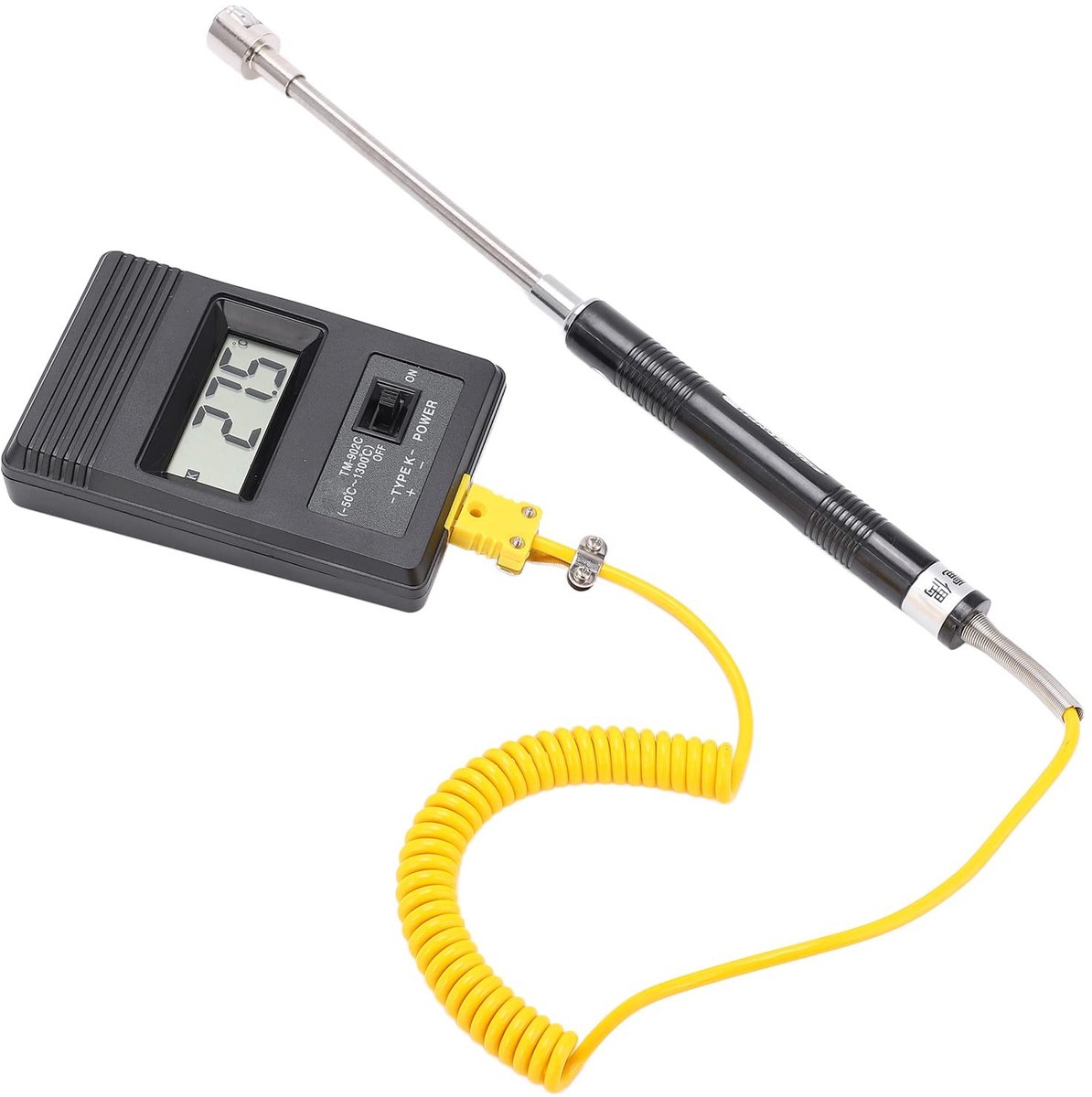 Dailygoods - Digitale Thermometer - K Type - Snelle Respons - Gasvloeistof Industrieel - Temperatuursensor - Thermokoppel - Sonde - Geschikt voor Indu