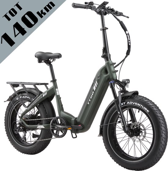 Elektrische Opvouwbare Fatbike TTGO F6 BOST 20×4.0 Banden 864Wh Accu 140 km Actieradius Shimano 7 Versnellingen