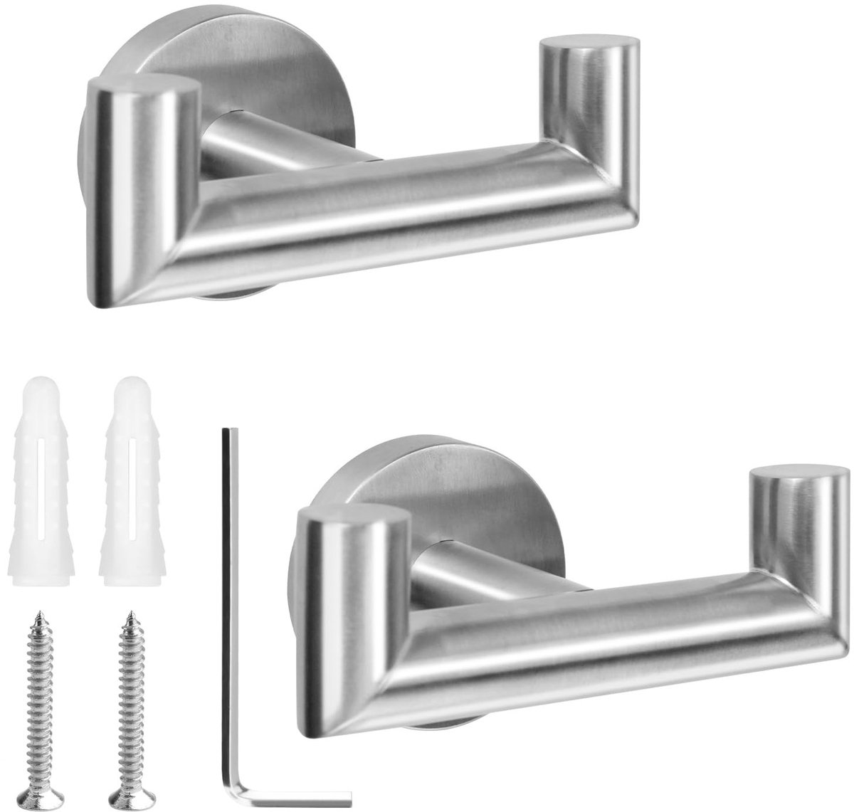 Dailygoods - Badkamer Haak - Handdoekhaak - 2 Stuks - Badkameraccessoire - Stevige Deurhanger - Geschikt voor Towel en Badjas