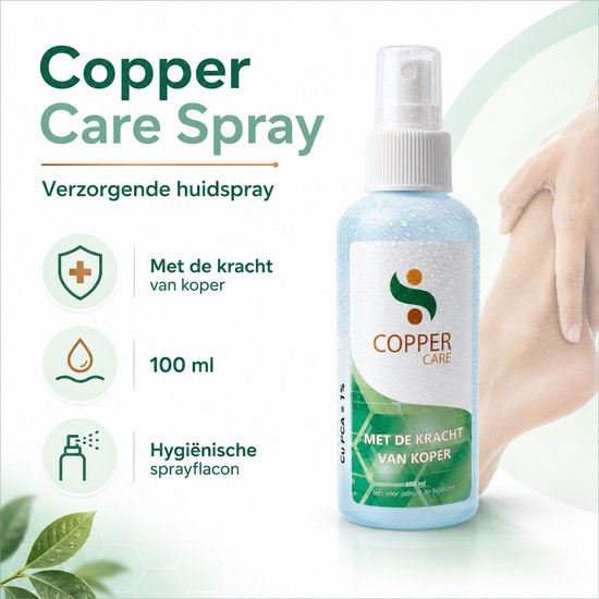 Copper Care® Spray - Anti-jeuk Spray, Roodheid & Irritatie 100ml, 1 St. Verzachtende Spray - Anti Schimmel - Huidirritatie -