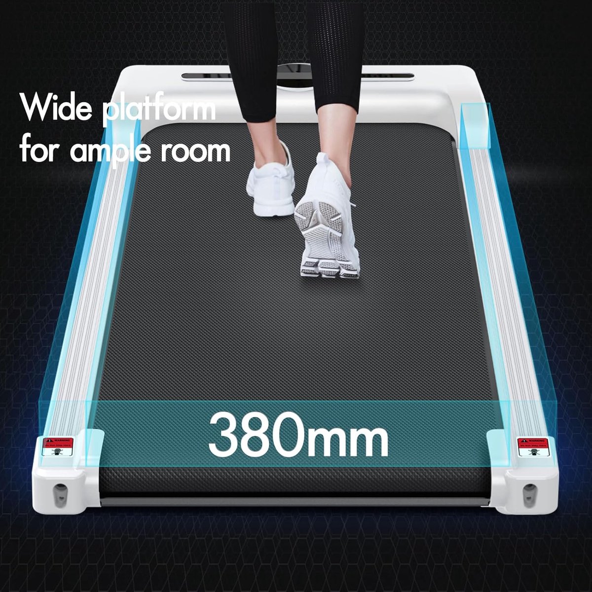 Loopband voor Thuis - House&Garden WalkPro Flex 2-in-1 Inklapbare Onder Bureau Loopband tot 12 km/u - Wandelband met Bluetooth, FitShow App, LED Display, Handvat & Schokabsorptie - Wit