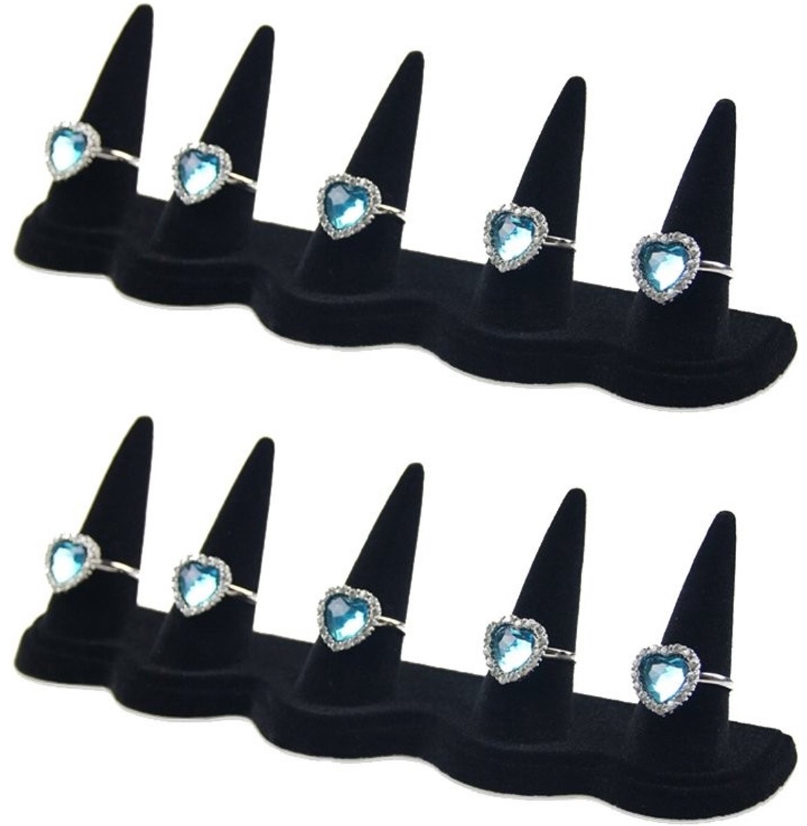 Livia home - Sieradenhouder - Organiser voor sieraden - Zwart - Velvet ring display - Voor dames - Handige opbergruimte - Perfect voor elke gelegenhei