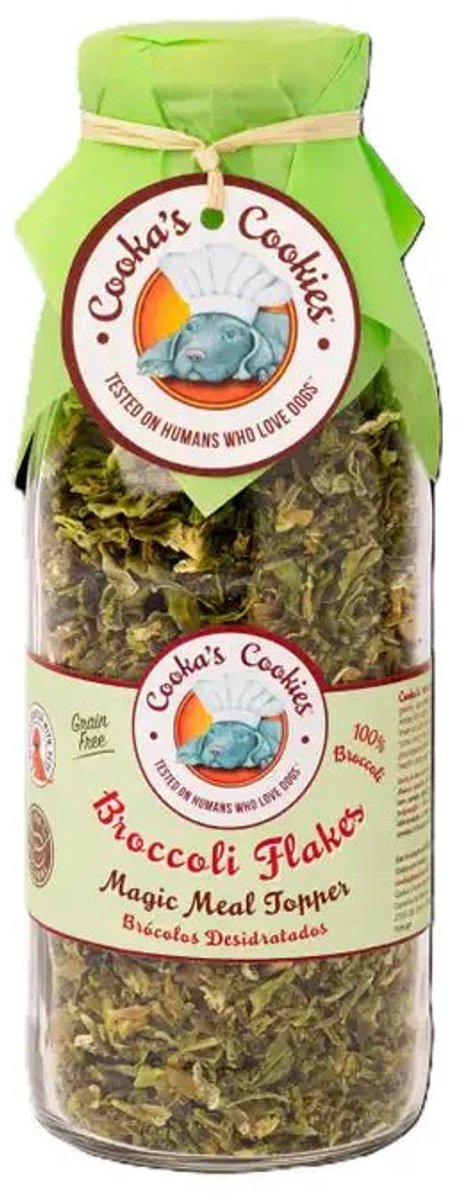 Cooka's Cookies Broccoli Flakes (180gr) - topper van broccoli flokken - gezonde topper voor honden