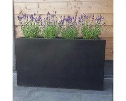 fiberstone bloembak rechthoek 80 zwart