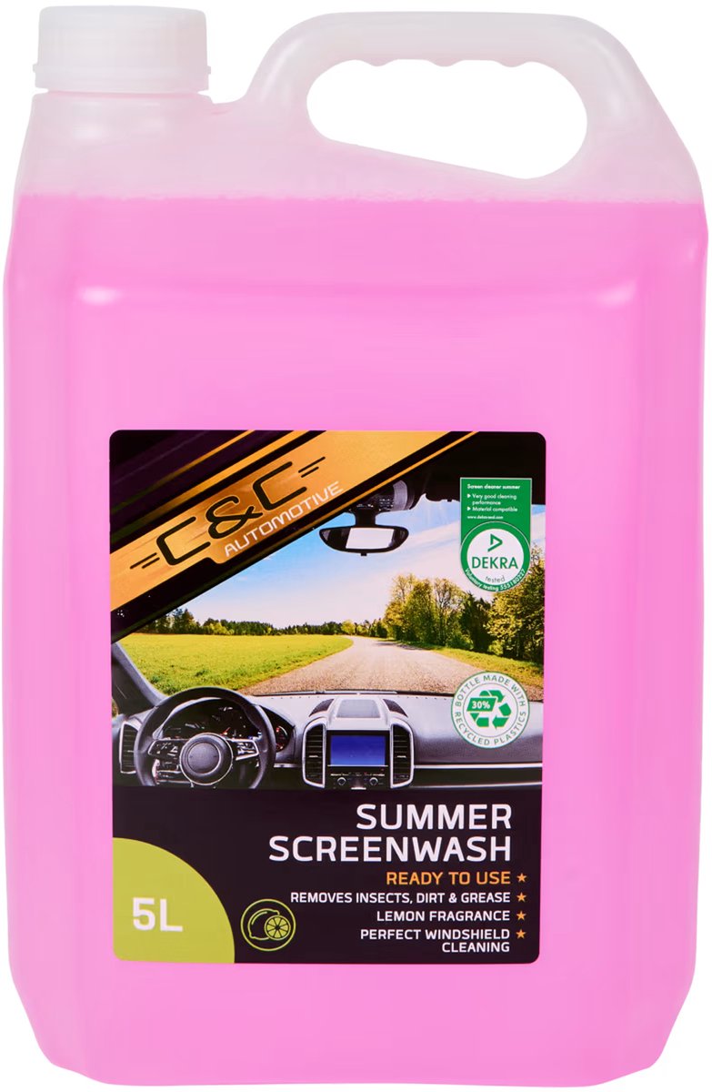 C&C Summer Screenwash 3 x 5L – Ruitensproeiervloeistof Zomer – Kant-en-klaar – Verwijdert Insecten & Vuil