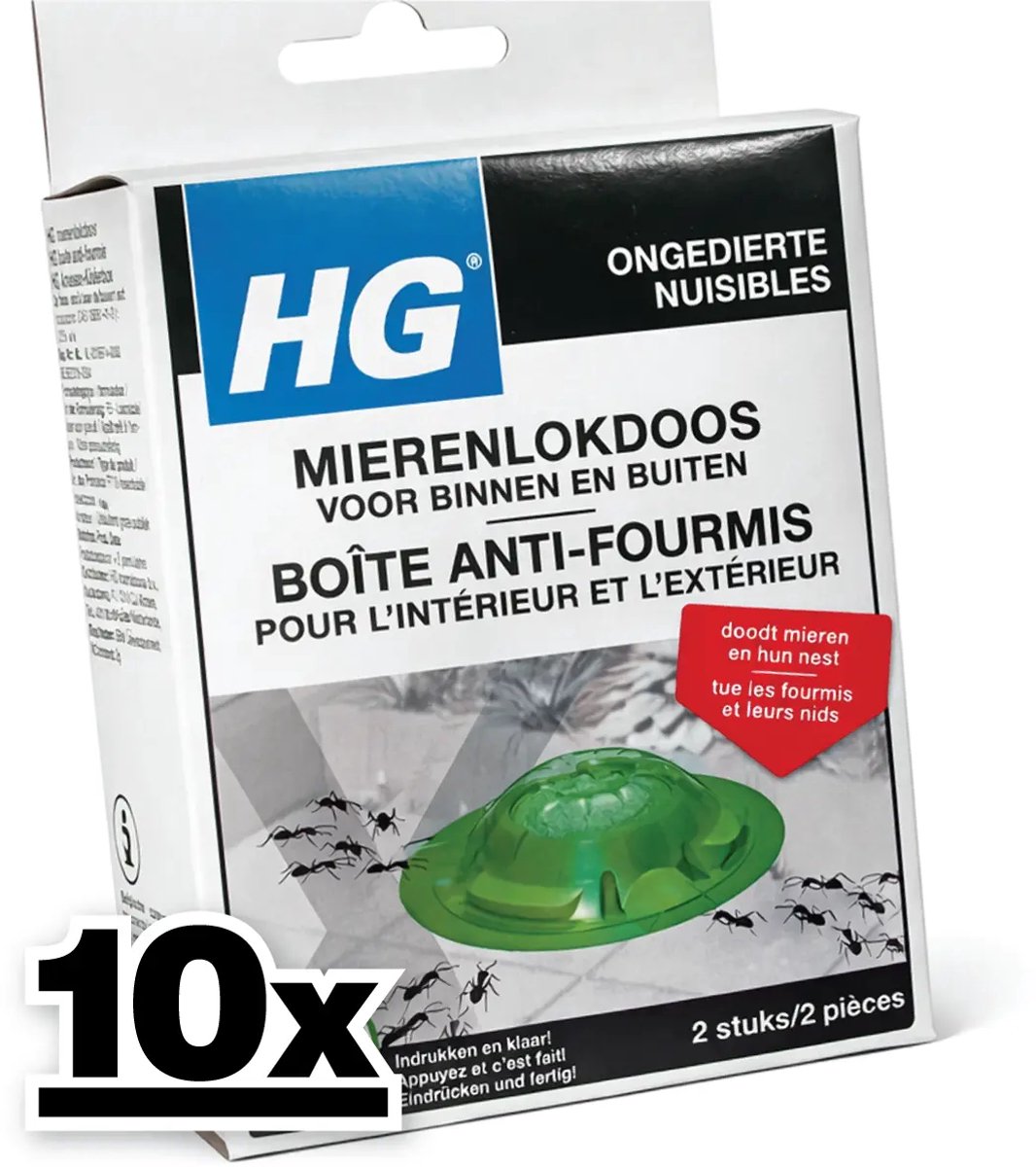 10 x HG Mierenlokdoos 2 stuks per verpakking - Grootverpakking - Mierenbestrijding - Mierenlokdoos - Mierenbestrijding Binnen En Buiten - Mierenbestrijding Tot In Het Nest
