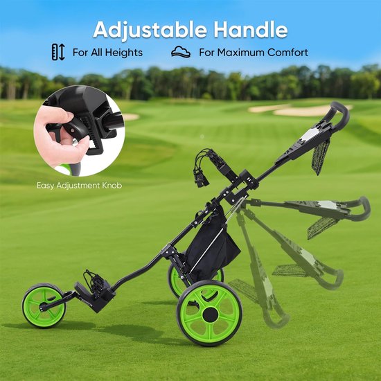 MakkelijkMooi Opvouwbare Golftasdrager - Golftrolley - Lichtgewicht - Ergonomisch Verstelbaar Handvaten - Geïsoleerde Koeltas van Merkloos — afbeelding 5