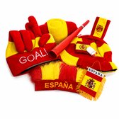 Spanje Voetbal Supporterskit/Feestartikelen voor WK 2026 (9 items) – Complete Fan Party Feest Set met Hoeden, Schmink, Stadiontoeter en Accessoires