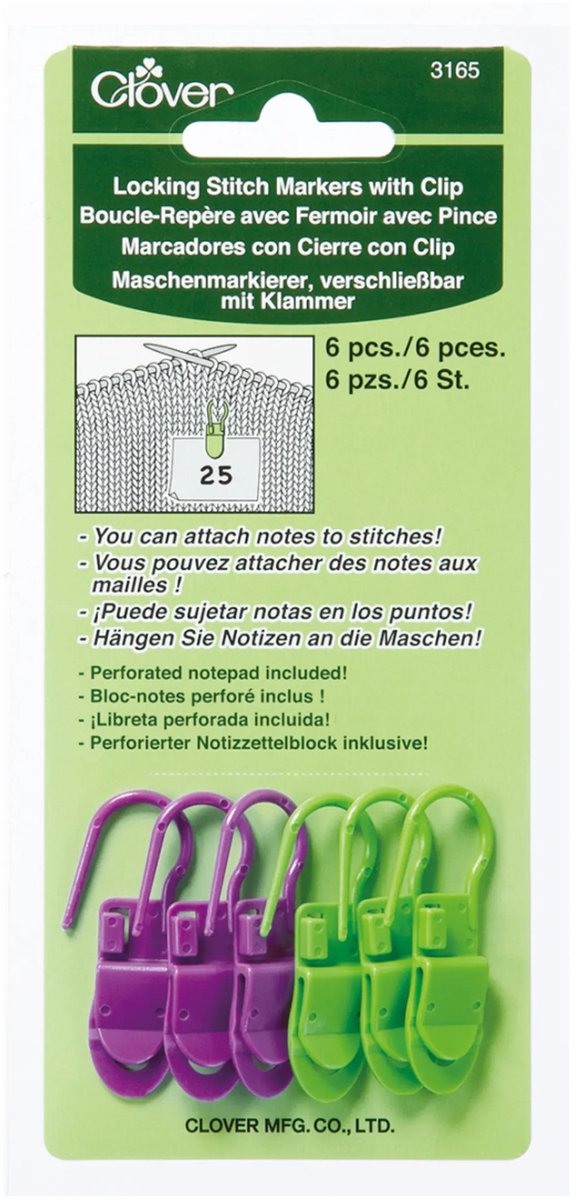 Locking stitch markers with clip