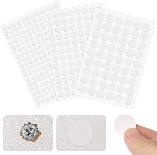290 pièces de caches-vis blancs, caches-trous en PVC, caches-vis auto-adhésifs, caches-trous pour murs, autocollants de trous de vis pour murs de bureau, armoires, réparations de bois, meubles, Ø12mm + Ø15mm + Ø20mm