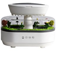 Luchtbevochtiger-Humidifier en Aroma Diffuser - Regendruppel Luchtbevochtiger met Realistisch Regengeluid - 250ml Rain Cloud Night Light met 7 Kleuren LED - Fluisterstil en Automatische Uitschakeling - Wit