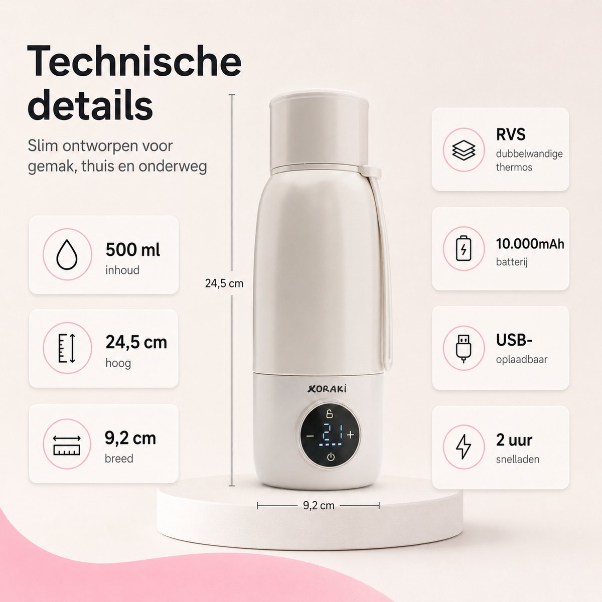 Koraki KB-001 waterverwarmer 500 ml thumbnail 8