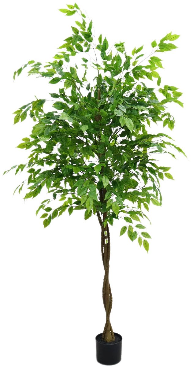 NordHaus Kunstmatige Ficus Boom - Nep Ficusboom - Kamerplant Kunstboom - Realistische Bladeren - 180 cm Hoog Groen