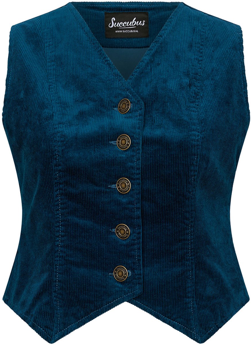 Succubus Clothing Pam Corduroy Gilet Teal