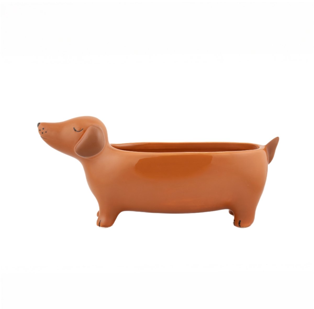 Teckel bruine stenen bloempot - Sass & Belle