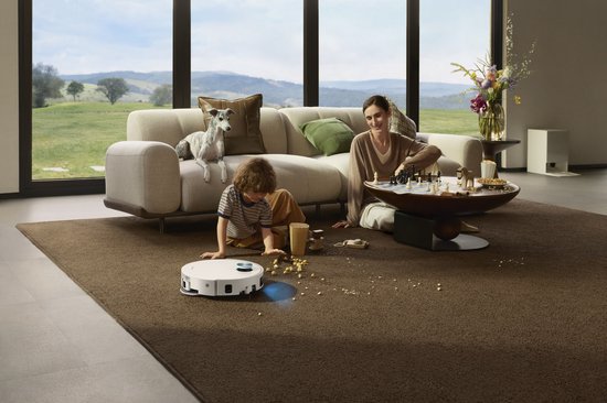 Dreame Robotstofzuiger X60 Pro Ultra Complete Wit | 42.000 Pa | Uitschuifbare arm tot 18 cm | Zelfreinigende dweil | Automatisch legen & bijvullen | Hoeken & muurranden | Huisdieren | AI navigatie | Obstakelherkenning | Allergie | Anti-klit |
