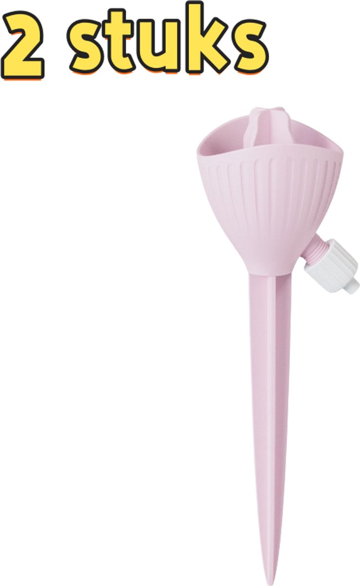 2-delige gieter - Zelfwaterende potplanten - Tuinbloemenwaterapparaat - Geschikt voor in de tuin en op reis - 5,9*5,4*17,7 cm - Roze