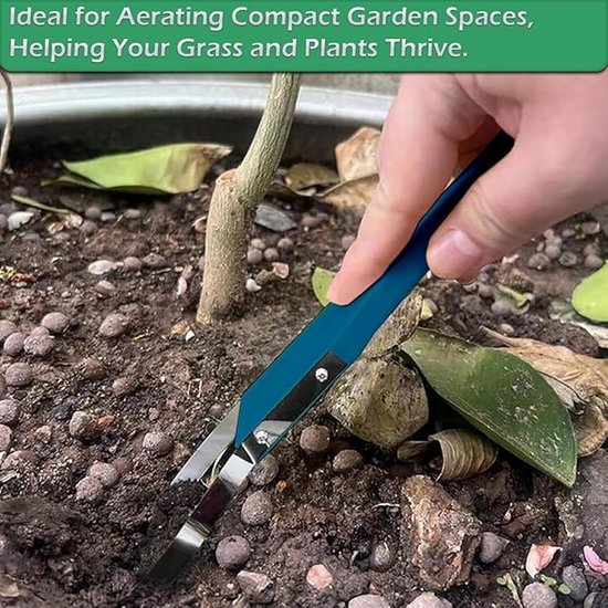Onkruidstekers - Onkruid - Onkruidverwijderaar - Onkruidtrekker - Tuingereedschap - Cadeau Voor De Tuinier - Roestvrij Staal - Onkruidsnijder - Geschikt Voor Tuin- En Erfwerkzaamheden - Donkergroen - 30.5 X 5.5 X 2cm — afbeelding 3