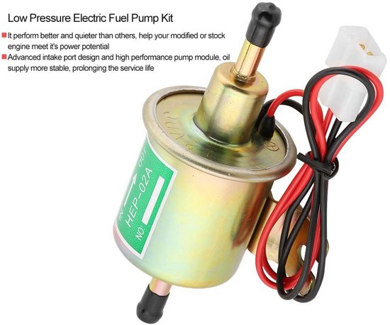 Dailygoods - Lage Druk Elektrische Brandstofpomp - 70L per uur - Universele Inline Benzinepomp - 12V Installatiekit - HEP-02A - Ideaal voor voertuigen — afbeelding 2
