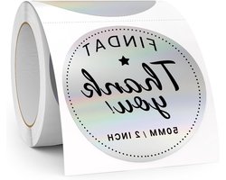 Holografische Thermische Labels 50mm Rol Vinyl Cirkel voor Printer - Zelfklevend, Perfect voor Kantoor, Logo Ontwerp en QR Codes - 200 Stuks Verzendklaar