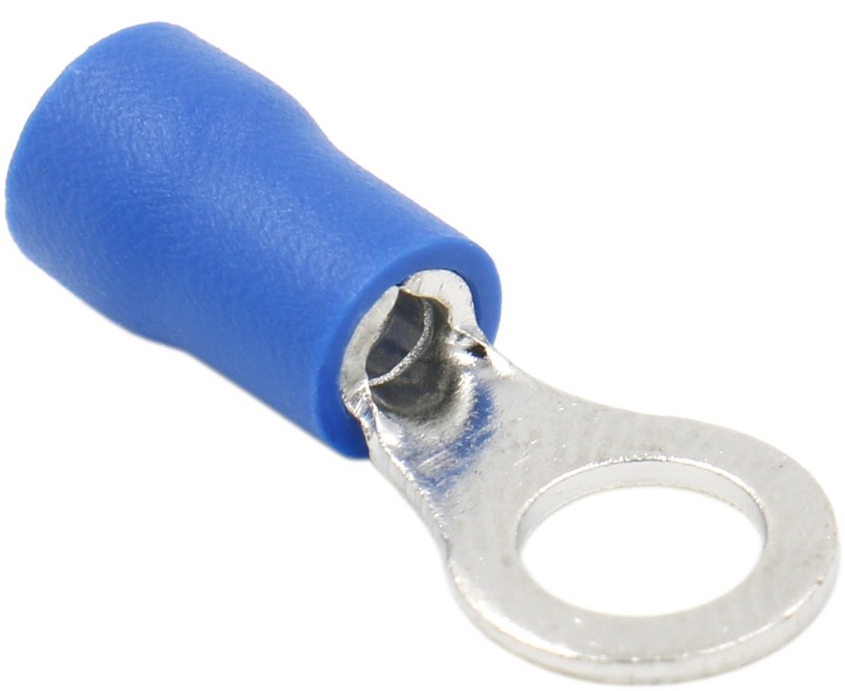 Dailygoods - Ring Connector - Crimp Connector - Ideaal voor Elektrische Verbindingen - Blauw - Vinyl Geïsoleerd - Geschikt voor 1.5-2.5mm² - Verpakkin