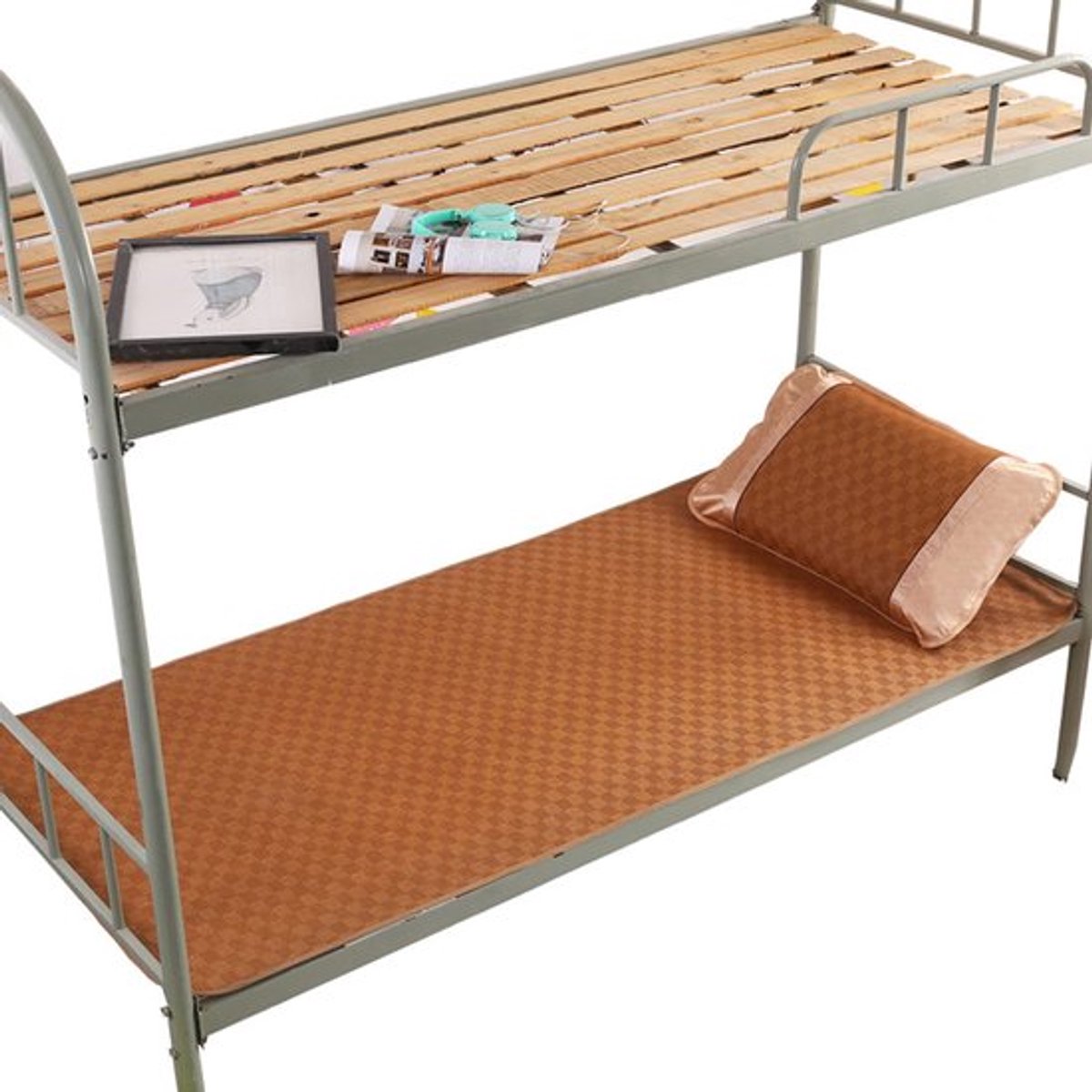 Zomerslaapmat Bamboemat Polyester Opvouwbare Polyester Zomerslaapmat Koelmat Koelbedkussen Voor Thuisschool Slaapzaal