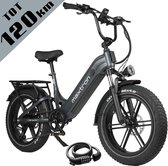 Maxtron Camel Elektrische Fiets–864Wh Accu–20×4.0 Inch Fatbike Banden –Geüpgrade Hydraulische Schijfremmen met Motoronderbreking–Actieradius tot 120 km–Verende Voorvork met Lock-out (Dubbele Modus)–Shimano 7 Versnellingen–Elektrische Stadsfiets–Grijs